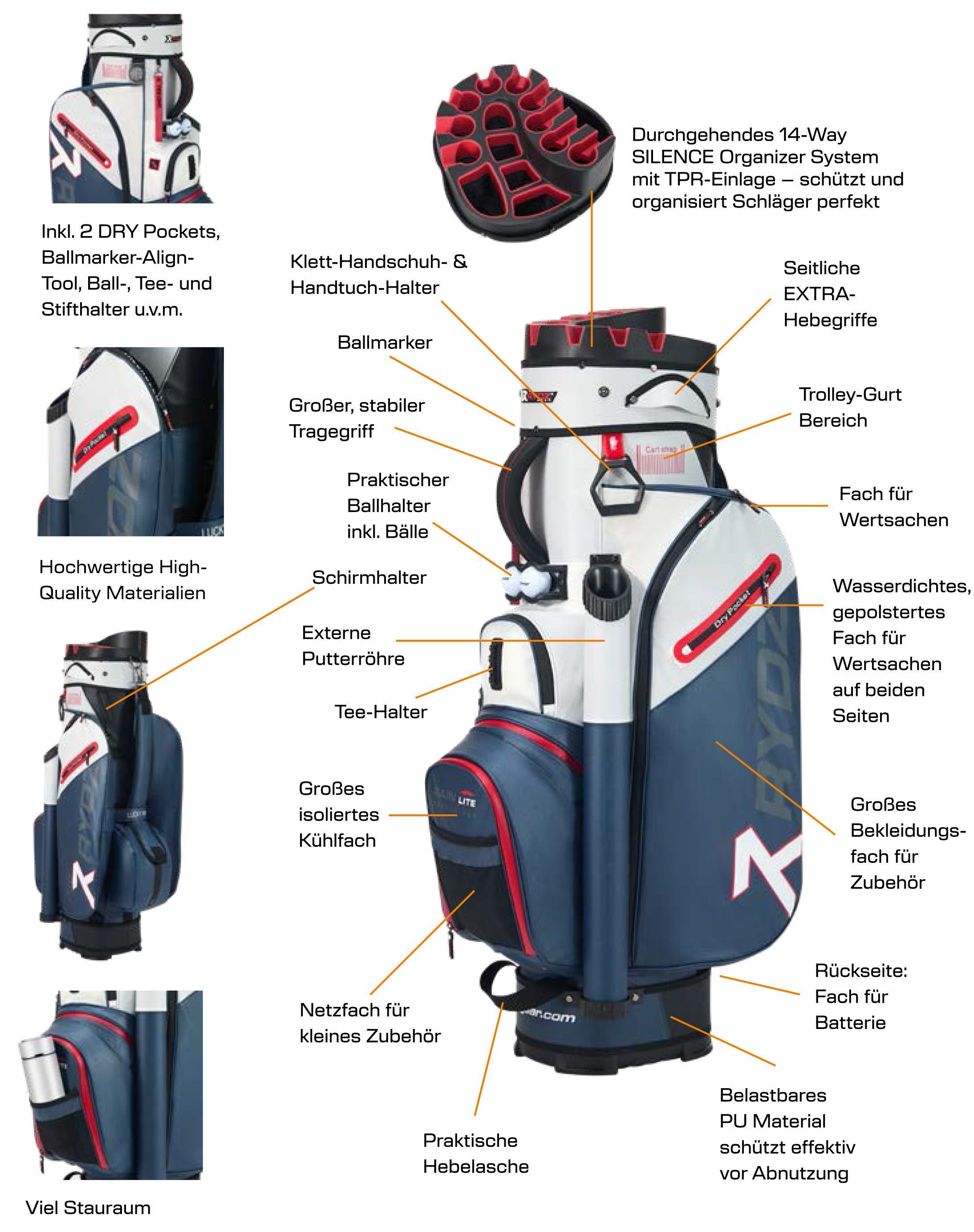 Rydz Gear Lucky Nine WR Cartbag Specs