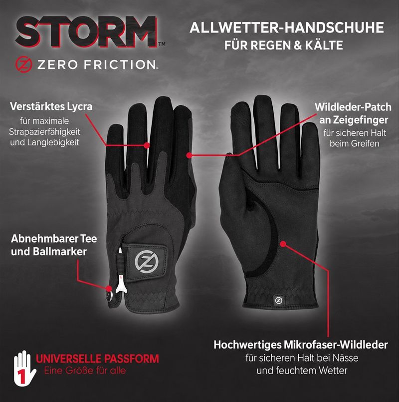 Zero Friction Storm Glove Specs