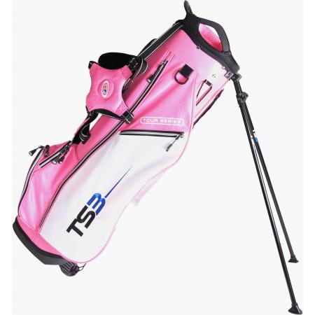 U.S. Kids Golf Tour Series Stand Bag, (TS57 / 145-152cm), pink/weiß
