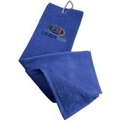 US Kids Golf Velours Handtuch blau
