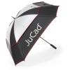 JuCad Windproof Golfschirm, schwarz/silber/rot