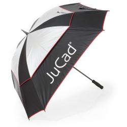 JuCad Teleskop Windproof Golfschirm schwarzsilberrot