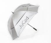 JuCad Teleskop Windproof Golfschirm, silber (UV-Schutz)