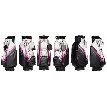JuCad Cartbag Aquastop Plus Facelift, schwarz/grau/pink