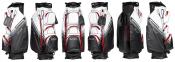 JuCad Cartbag Aquastop Plus Facelift, schwarz/weiß/rot