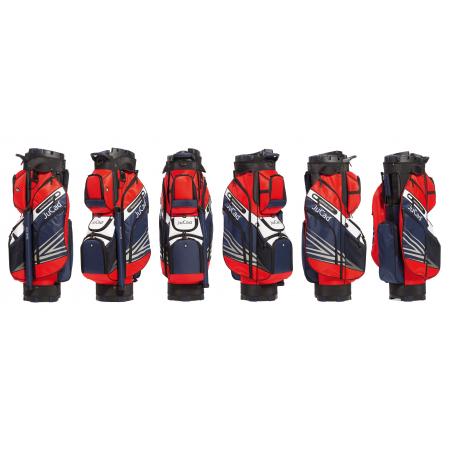 JuCad Cartbag Quiet Line, dunkelblau/rot/weiß