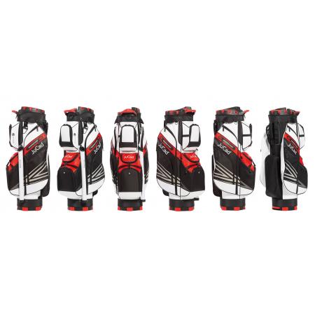 SALE JuCad Cartbag Quiet Line, schwarz/weiß/rot