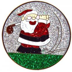 Navika Glitzy Ballmarker Golfing Santa