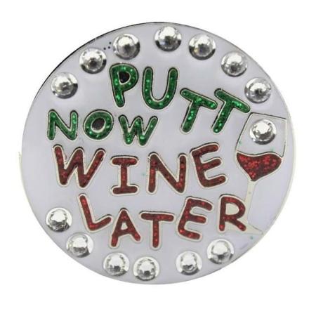 Navika Crystal Ballmarker &quote;Putt Now Wine Later&quote;