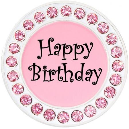 Navika Crystal Ballmarker &quote;Happy Birthday&quote;, pink