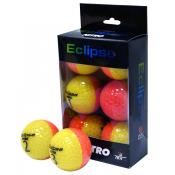 Nitro Eclipse Golfball, 6 Stück, orange/gelb