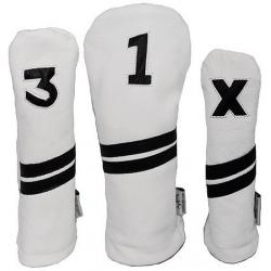 Sunfish Leder Headcover Ace weißschwarz 3er Set