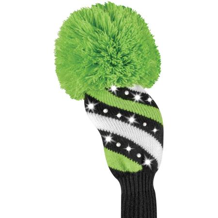 Bommel Sparkle Strick Headcover, grün, Fairwayholz Streifen