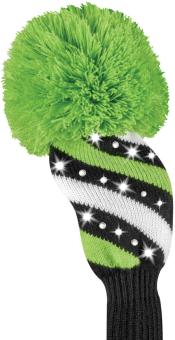Bommel Sparkle Strick Headcover, grün, Fairwayholz Streifen