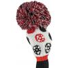 Bommel Sparkle Strick Headcover, schwarz/weiß/rot, Fairwayholz Streifen