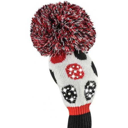 Bommel Sparkle Strick Headcover, schwarz/weiß/rot, Driver Punkte