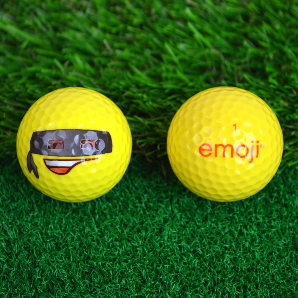 Golfball-Set aus sechs bunten Emoji ® Golfbällen. 
