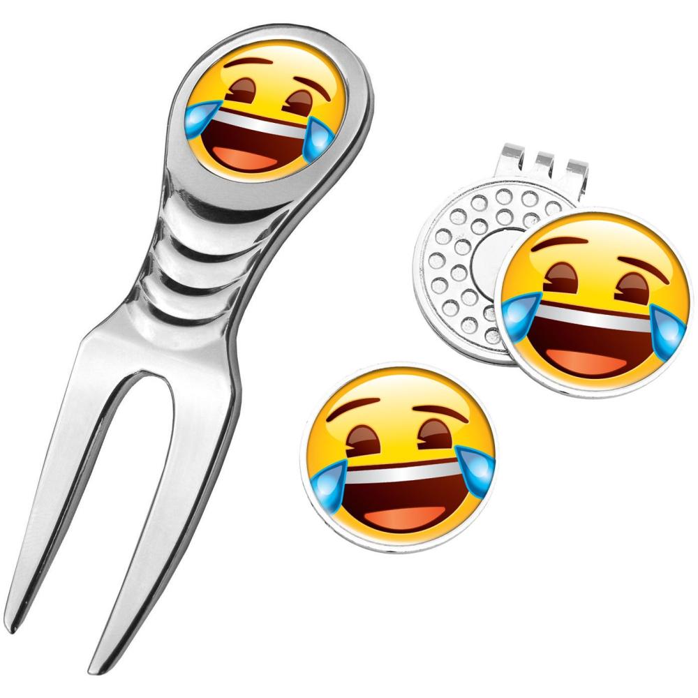 Emoji® Divot Tool Set Pitchgabel Ballmarker, Laughing