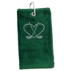 cbfmoda Golftuch Herz mit Schlägern dunkelgrün