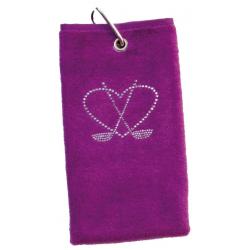 cbfmoda Golftuch Herz mit Schlägern violett