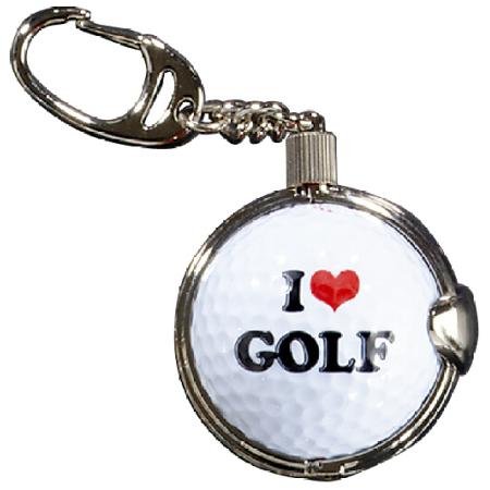 Schlüsselanhänger mit entnehmbarem Golfball, I love Golf