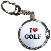 Schlüsselanhänger mit entnehmbarem Golfball, I love Golf