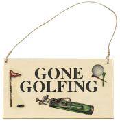 Türschild aus Holz - Gone Golfing