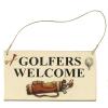 Türschild aus Holz - Golfers Welcome