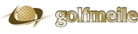 Logo golfmeile mit Ball und Swoosh auf einer Linie