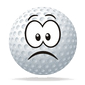 Trauriger Golfball weil der Warenkorb noch leer ist